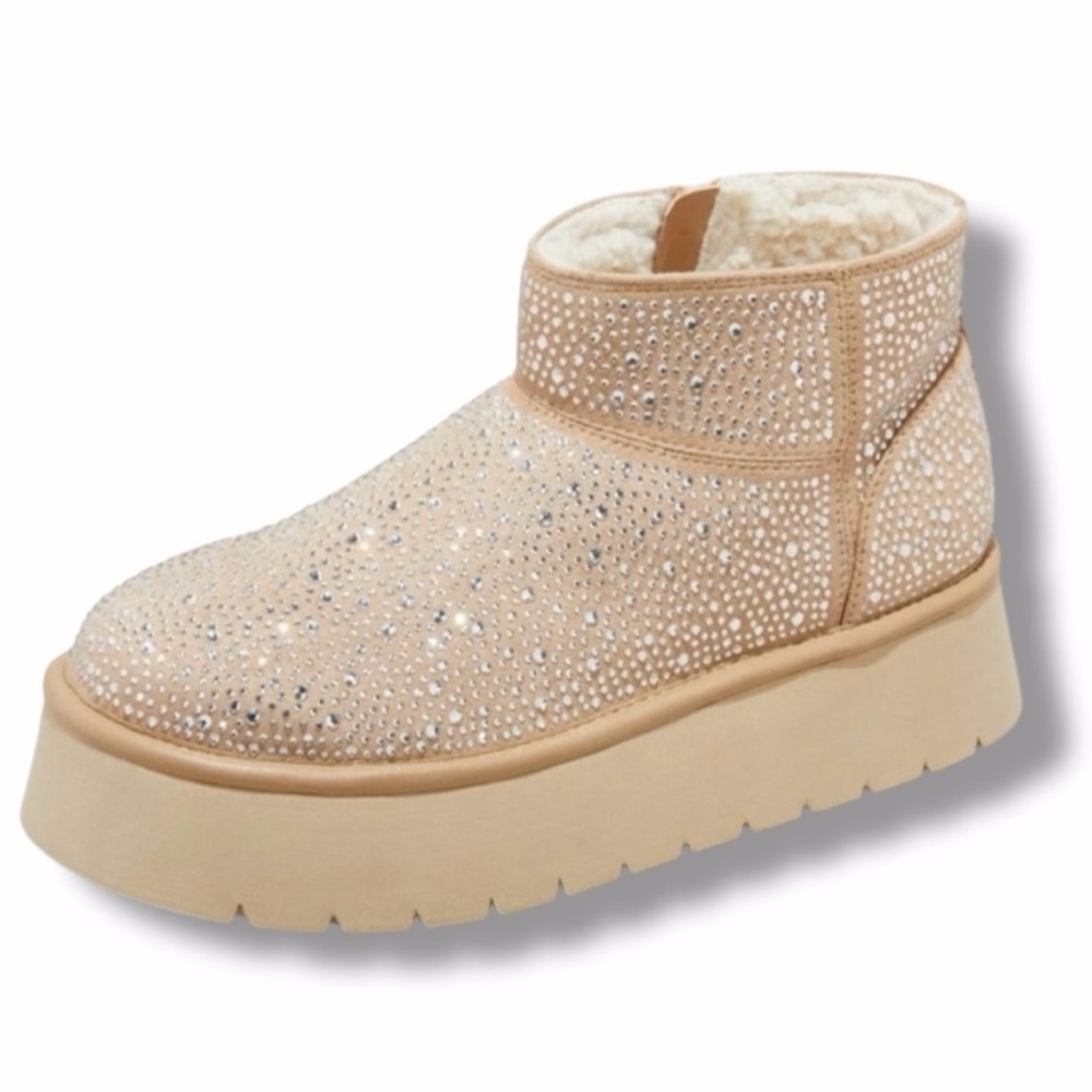 Wild Fable™ Women's Missy Platform Booties with Memory Foam Insole Beige size 9